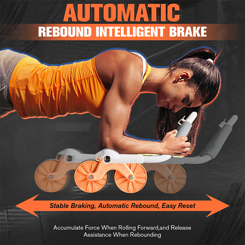Automatisch Rebound Abdominaal Wiel Ab Roller Wheel, 4D Ab Roller Met Elleboogsteun Plank Ab Roller Wheel Voor Core Trainer Fitness Abs Trainer Roller W