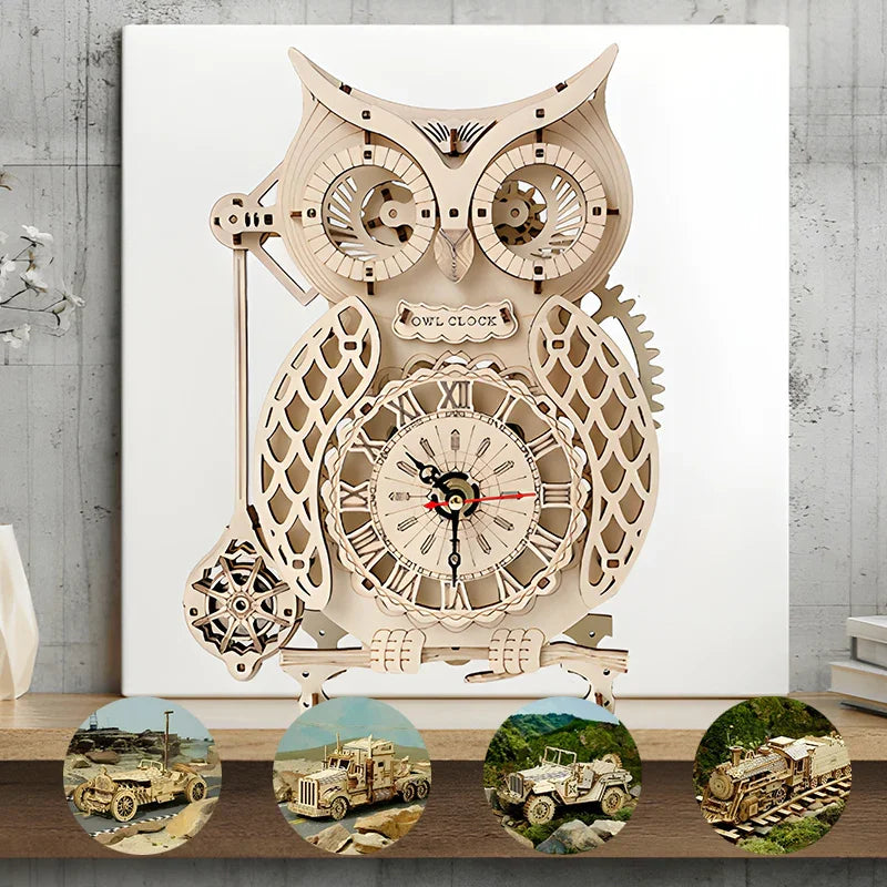 Super Wooden Mechanical Model Puzzle Set ailsion