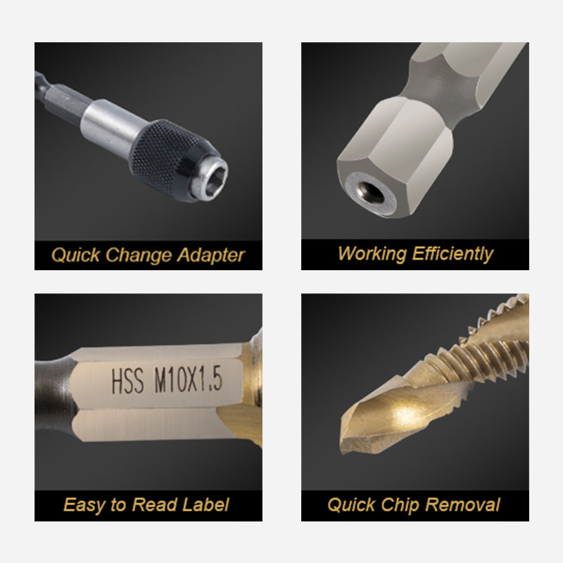 6 Piece Metric Thread Tap Drill Bits Set ailsion