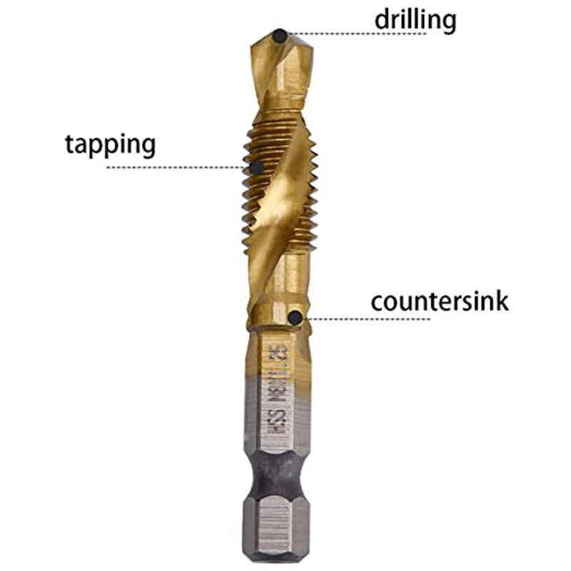Thread Tap Bit Square 6 Piece Metric Thread Tap Drill Bits Set – ailsion