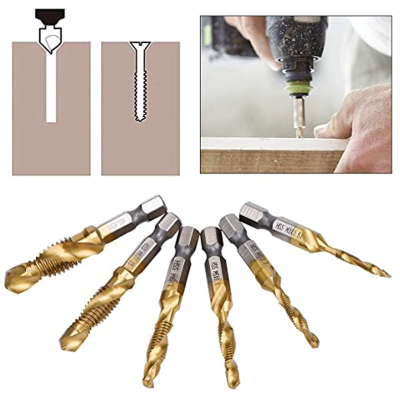 Thread Making Bit Set 6 Piece Metric Thread Tap Drill Bits Set – ailsion
