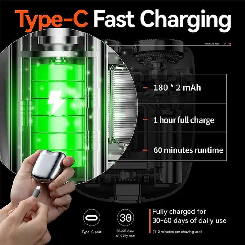 Electric Razor Auto Accessory Rechargeable Waterproof Compact Electric Razor for Home, Car, Travel ...