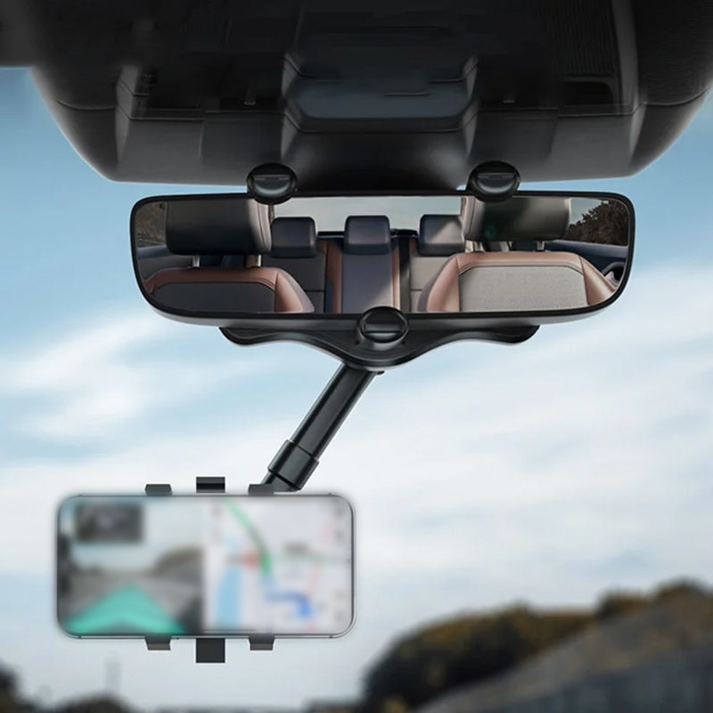 Auto Mobile Rearview Mirror Multifunctional 360 Rotatable Car Rearview Mirror Phone Holder – ailsion